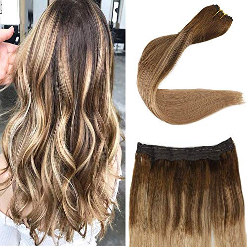 You Shine Promotion Hair Extension Secret Miracle Heat Resistance Halo Flip Hair Balayage Ombre Extension Natural Hair Flip on Extension Fit Like Crown Extension