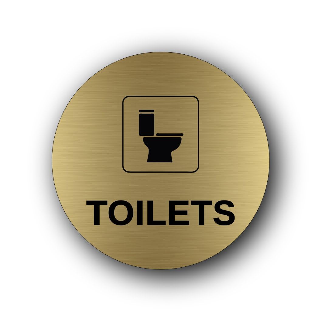 Toilets Sign – 9.5x9.5cm Brushed Aluminium