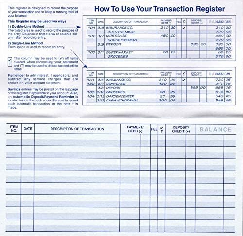 Checkbook Registers, 23-24-25 Calendars, for Personal Checkbook, Transactions Ledgers, Pack of 10