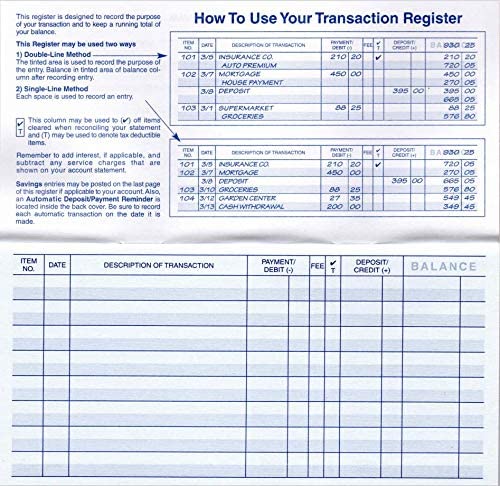 Checkbook Registers, 23-24-25 Calendars, For Personal Checkbook, Transactions Ledgers, Pack Of 10 #TOP4