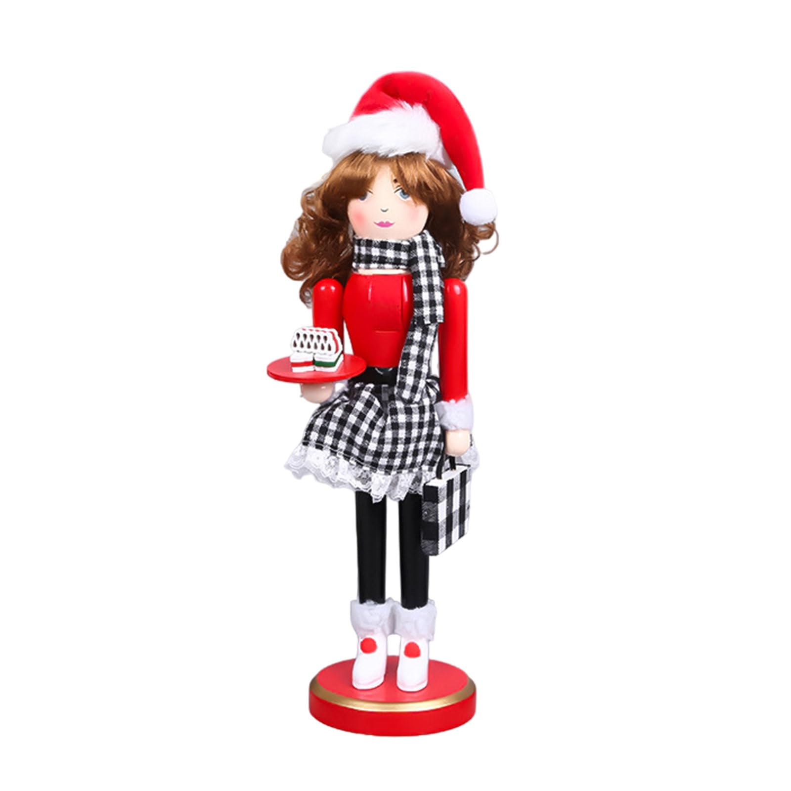 Tsophreniq Christmas Theme Figurine Wood Decorations Statue for Unique Desktops Ornament Tabletop Decorative Sculpture Tabletop Decorative Sculpture