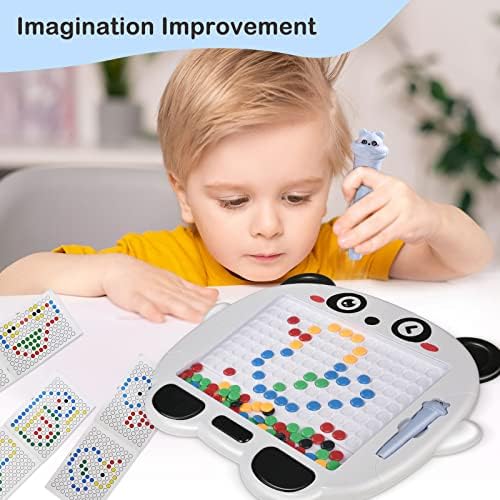 Misvayli Magnetic Drawing Board for Toddlers, Montessori Educational Toy Doodle with Pen and Cards, Creative Color Puzzle Chessboard Early Childhood Education Board(02)
