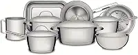Jogo De Panelas Allegra Aço Inox Com Fundo Triplo 9 Peças Tramontina