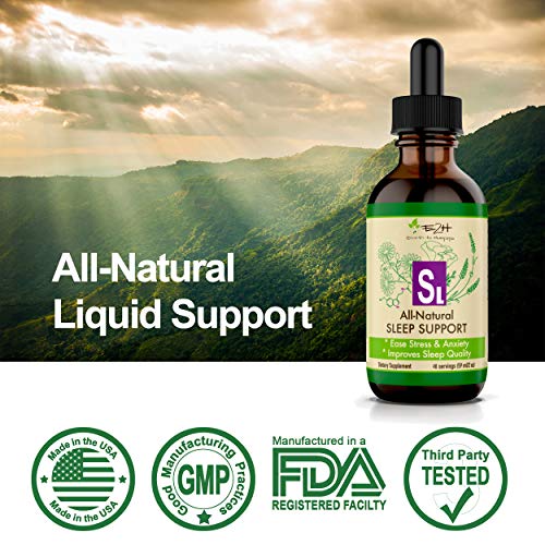 Natural Sleep Aid for Adults - Liquid Melatonin - Sleep Better, Deeper, Longer - Potent Herbal Supplement - Aids Sleeping, Provides Anxiety and Stress Relief - 48 Servings (3 Bottles)
