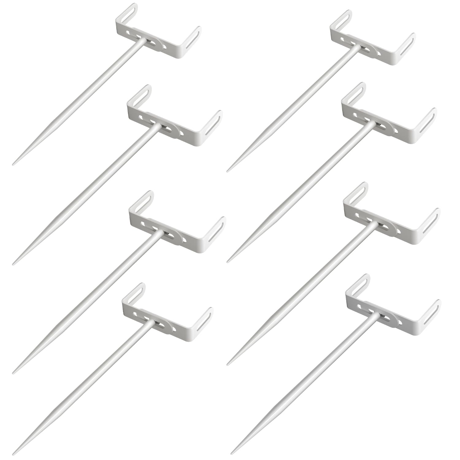 Downspout Bracket Size-Adjustable for 2x3, 3x3, 3x4 Pipes, 8 Pack White