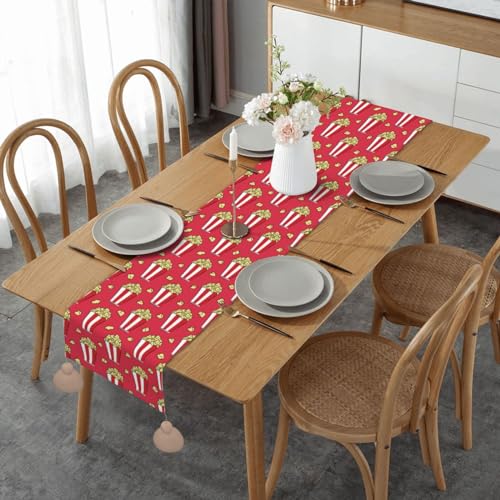 Chemin de table en lin pop-corn haut de gamme déco Noël cuisine - 2