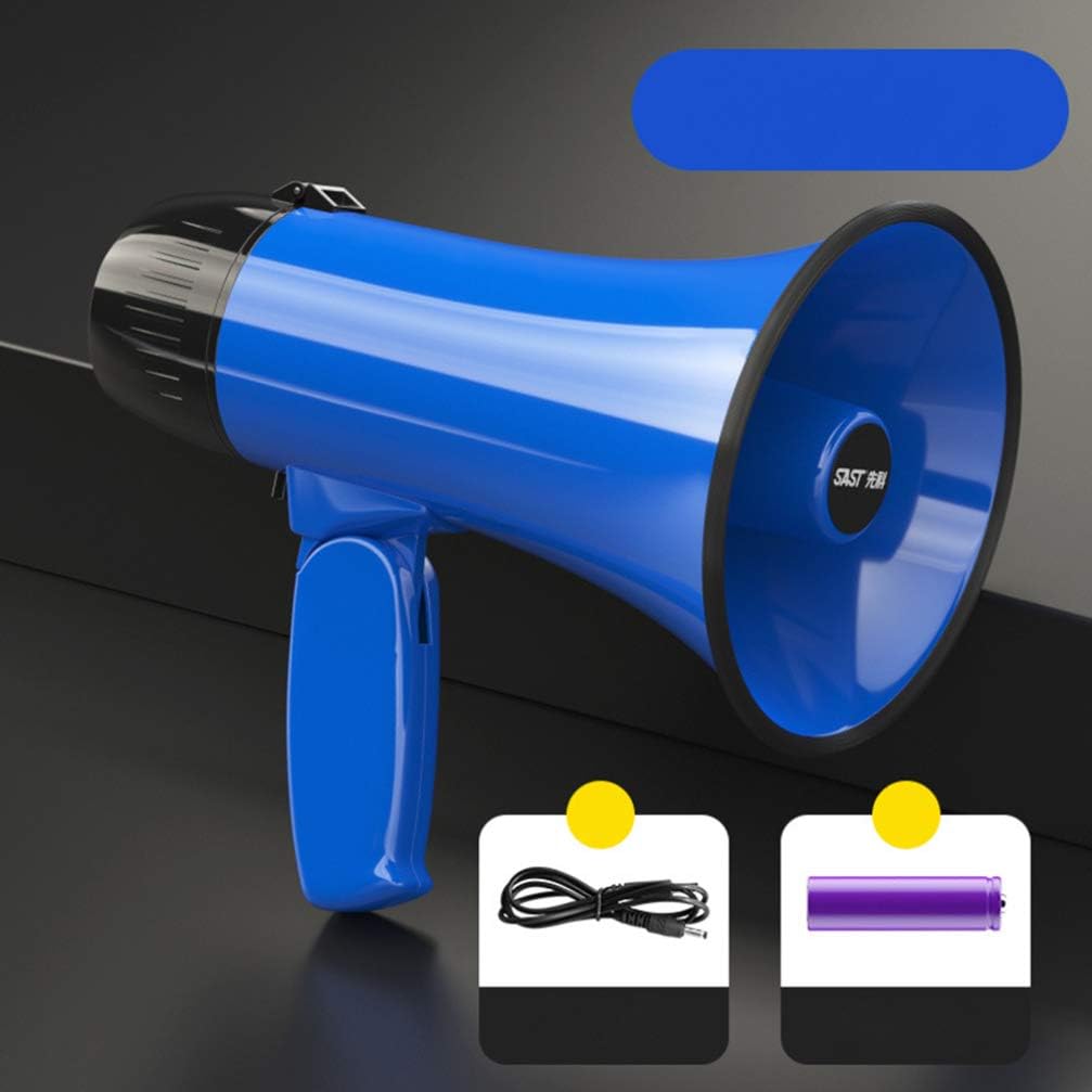 Garneck Megaphone Speaker Adjustable Volume for Football Soccer Baseball Hockey Basketball Cheerleading Fans Coaches Safety Drills (Blue) : Sports & Outdoors