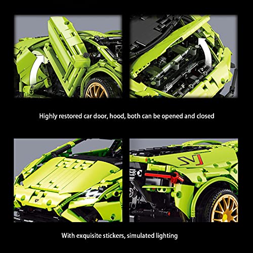 BANDRA Technik Auto kompatibel mit Lego 2285 Stück Super Rennauto Sportwagen Baustein Modell für Lamborghini – Bild 6