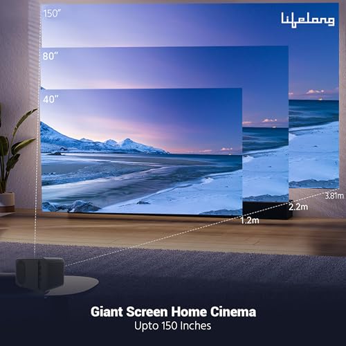Lifelong SmartStream Smart Projector for Home, Native 1080p Full HD with 4K Support, Android 9 with Built-in apps (Netflix,YT,Prime), 7000 Lumens... - Image 2
