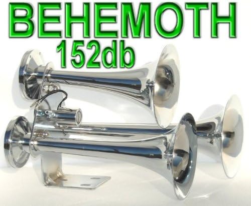 Behemoth Triple Trumpet Train Air Horn 152db Chrome Finish Nib