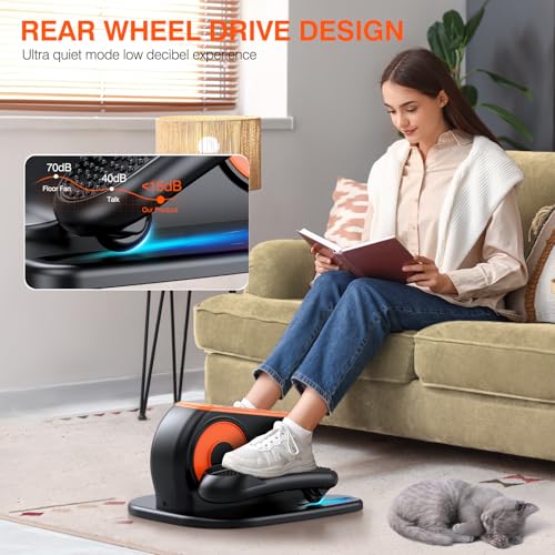 DUREXO Under Desk Elliptical Machine, Electric Ellipse Leg Exerciser While Sitting for Seniors, Quiet Portable Elliptical Machine with 12 Adjustable Speeds, Seated Pedal Exerciser with Remote Control - Image 4