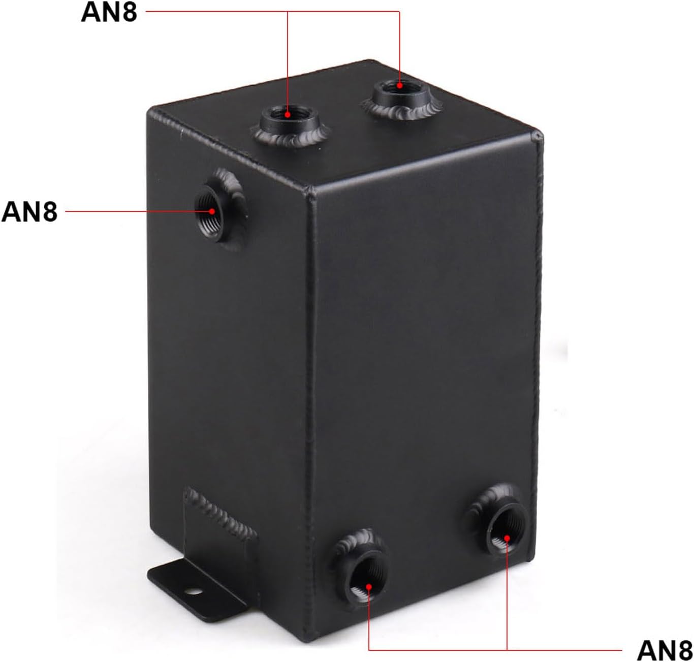 Dyno Racing AN6 AN8 3L Engine Oil Catch Can With AN6 to AN8 , 8AN to AN8 Adapter Fittings Universal Aluminum (Black)