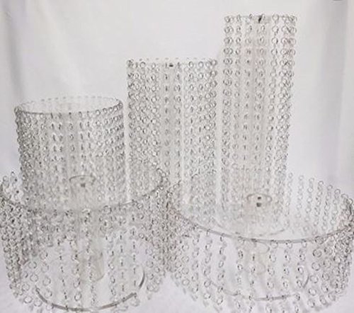 event-kauf Kristall Hochzeit Tortenständer Design Etagere 5 Etagen Acryl, rund Cover