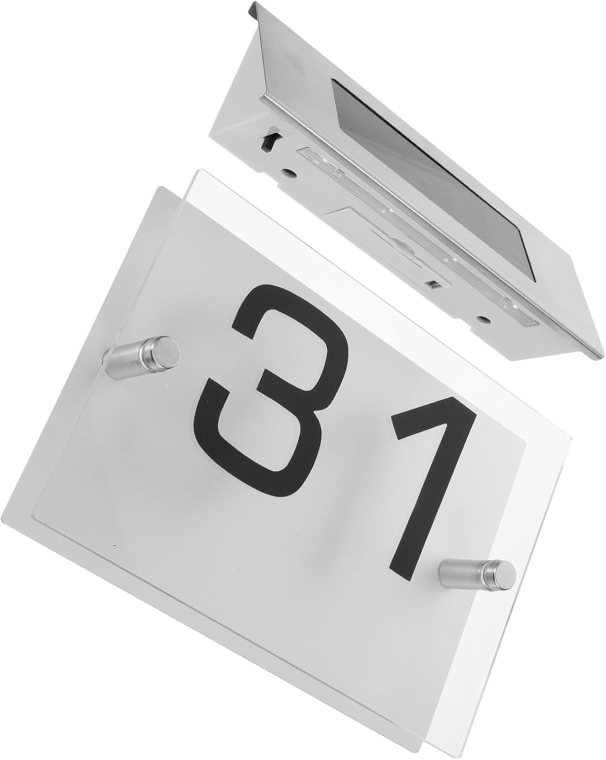 3sets Solar Address Sign Led Illumination House Number Lamp for Outdoor Decoration Solar Powered Easy Installation Weather Resistant Suitable for Homes and Gardens