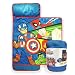 Marvel Super Hero Adventures Avengers Nap Mat - Built-in Pillow and Blanket Featuring Captain America - Super Soft Microfiber Kids'/Toddler/Children's Bedding, Age 3-5 (Official Marvel Product)