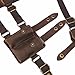 Tourbon Canvas & Leather Horizontal Shoulder Holster System with Double Magazine Pouch for Right Hand Draw Brown