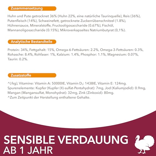 IAMS Sensible Verdauung Katzenfutter trocken - Trockenfutter für Katzen mit empfindlichen Mägen ab 1 Jahr, 3 kg