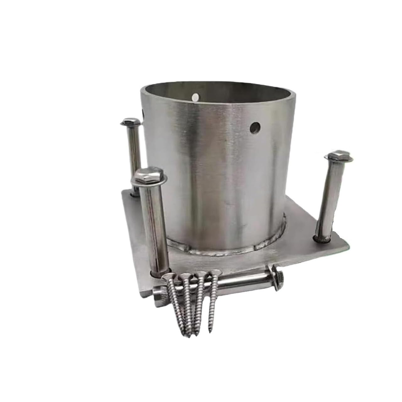 304 Stainless Steel Round Post Base Bracket for Deck & Stair Rail - Post Anchor for Fences, Pergolas, and Patios(10PCS 3.5inx3.9in)