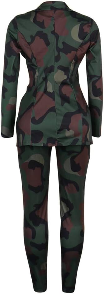 Lucuna Women's Sexy 2 Piece Club Outfits Open Front Blazer + Bodycon Pants Long Stockings Set - Image 6