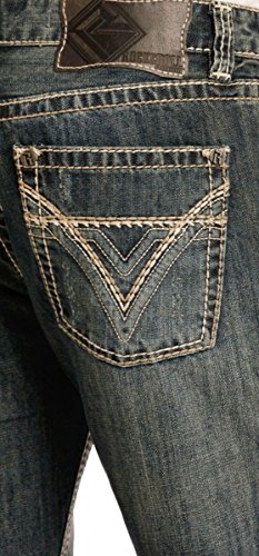 Rock & Roll Denim Men's and Pistol Med Slim Bootcut Jeans Blue 34W x 32L3