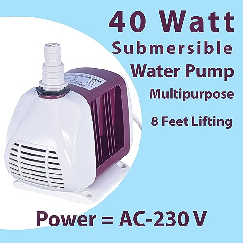 Image of Depron 40 Watt Multipurpose Submersible Water Pump | Thermal Overload Protection | Auto Restart After Cooling | For Air Cooler, Aquarium, Pond, Fountain, (40 Watt Subo Maroon)