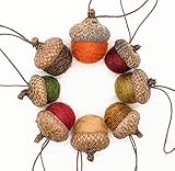 Wool Felted Acorns OR Acorn Ornaments in Fall Colors, Set of 8
