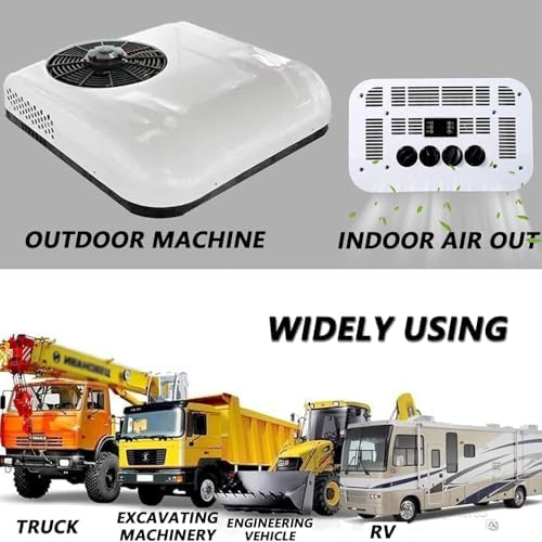 12V/24V RV Air Conditioner, 2200W Cooling Capacity, Intelligent Frequency Conversion, 450m³/h Air Circulation, Ideal for RVs & Campers, Energy Efficient, White