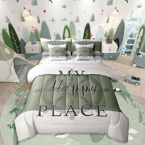 Erosebridal Rustic Farmhouse Style 7 Piece Bedding Set Queen,Nautical Rudder