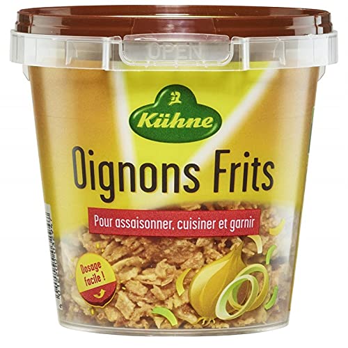 KUHNE - Oignons Frits Croustillants de Qualité Supérieure - 100g - Idéal pour Ajouter une Touche Croustillante à vos Plats - Bouillons et Aides C - le Lot De 4