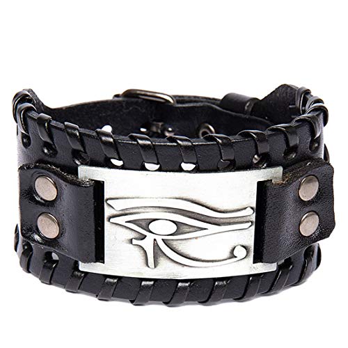Image of GelConnie Viking Bracelet Punk Leather Cuff Bracelet Gothic Leather Wristband Bracelet with Nordic Amulet Scandinavian Talisman Celtic Pagan Jewelry