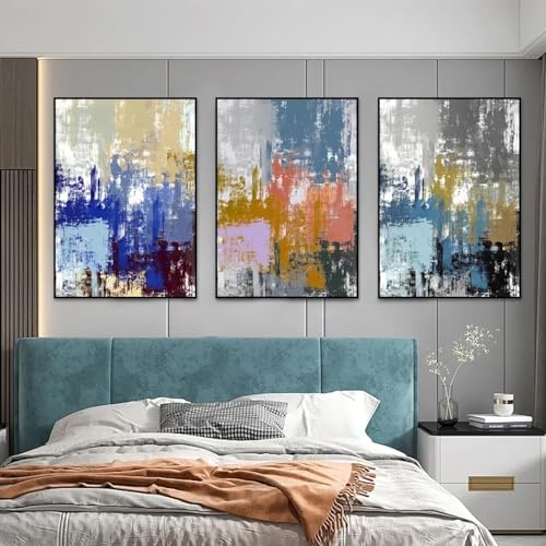 Toile abstraite colorée pour sublimer le mur du salon moderne