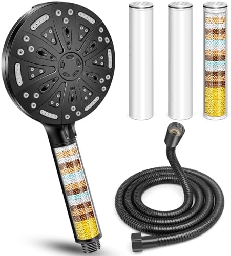 Pommeau de Douche avec Tuyau 1.5M,Pommeau de Douche Anti Calcaire...