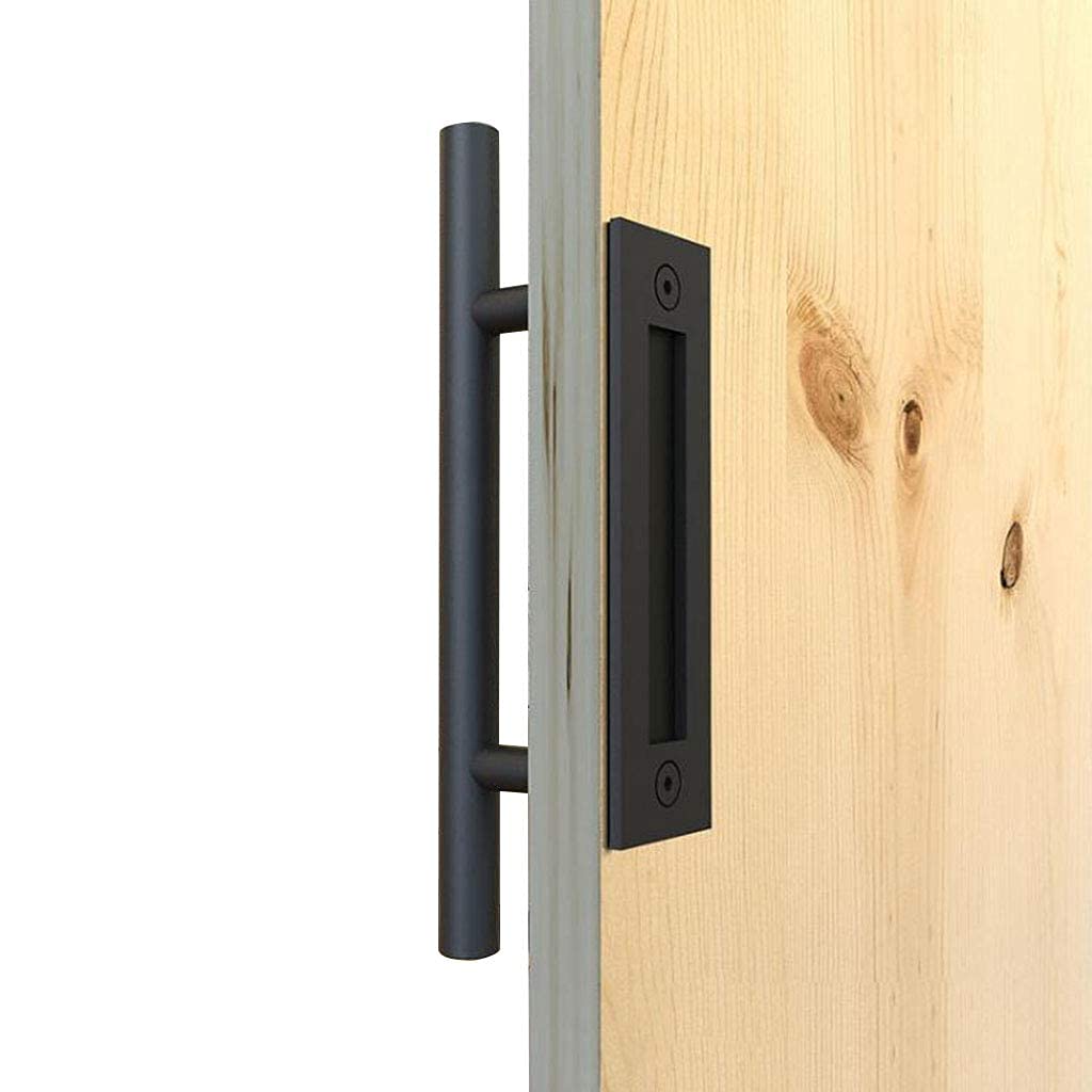 Gthtuhfd Stainless Steel Push-Pull Door Handle Pull And Flush Hardware Set Double Side Door Handle
