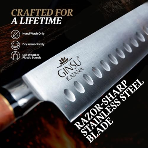 Ginsu Katana 7" SANTOKU KNIFE | TRADITIONS COLLECTION JAPANESE KNIVES | BEST KNIFE FOR YOUR KITCHEN by Ginsu Katana - Image 4