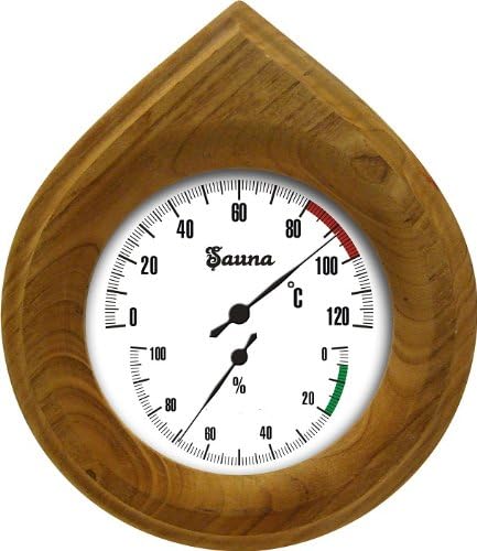 090802 Sauna Thermometer Real Wood Hygrometer