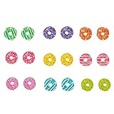 Claire's Girl's Glittery Multi-color Donut & Coffee Stud Earrings - 9 Pack