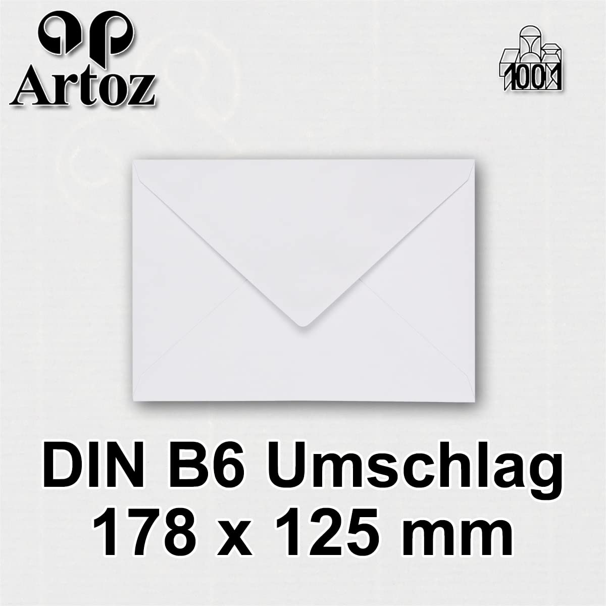 ARTOZ 150 x koperty żebrowane – białe kwiaty – DIN B6 178 x 125 mm – koperta bez okienka – koperty z klejeniem na mokro – końcówka języczka zamykająca