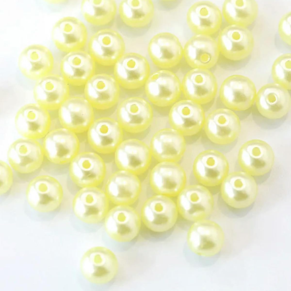 HUIOYG 50-1000Pcs with Hole ABS Imitation Pearl Bead 4/6/8/10/12MM for DIY Jewelry