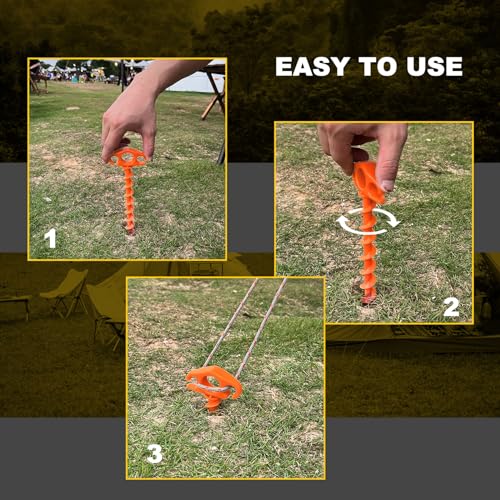 COBARYEN 10 Pack Spiral Sand Stakes