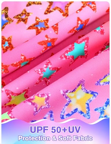 Image of Girls Swimsuit 3 Piece Sleeveless Bathing Suit Sets with Skirt Swimwear Rash Guard for Kids Beach UPF 50+ Sun Protection
