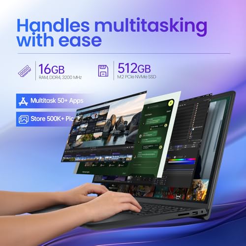 Image of Dell Inspiron 15 3535 Touchscreen Laptop, AMD Ryzen 7 7730U (Beats i7-1355U), 16GB RAM, 512GB SSD, Office 365 for the Web + Windows 11 Pro, 15.6 inch FHD, Copilot AI, Type-C, 2026 Model