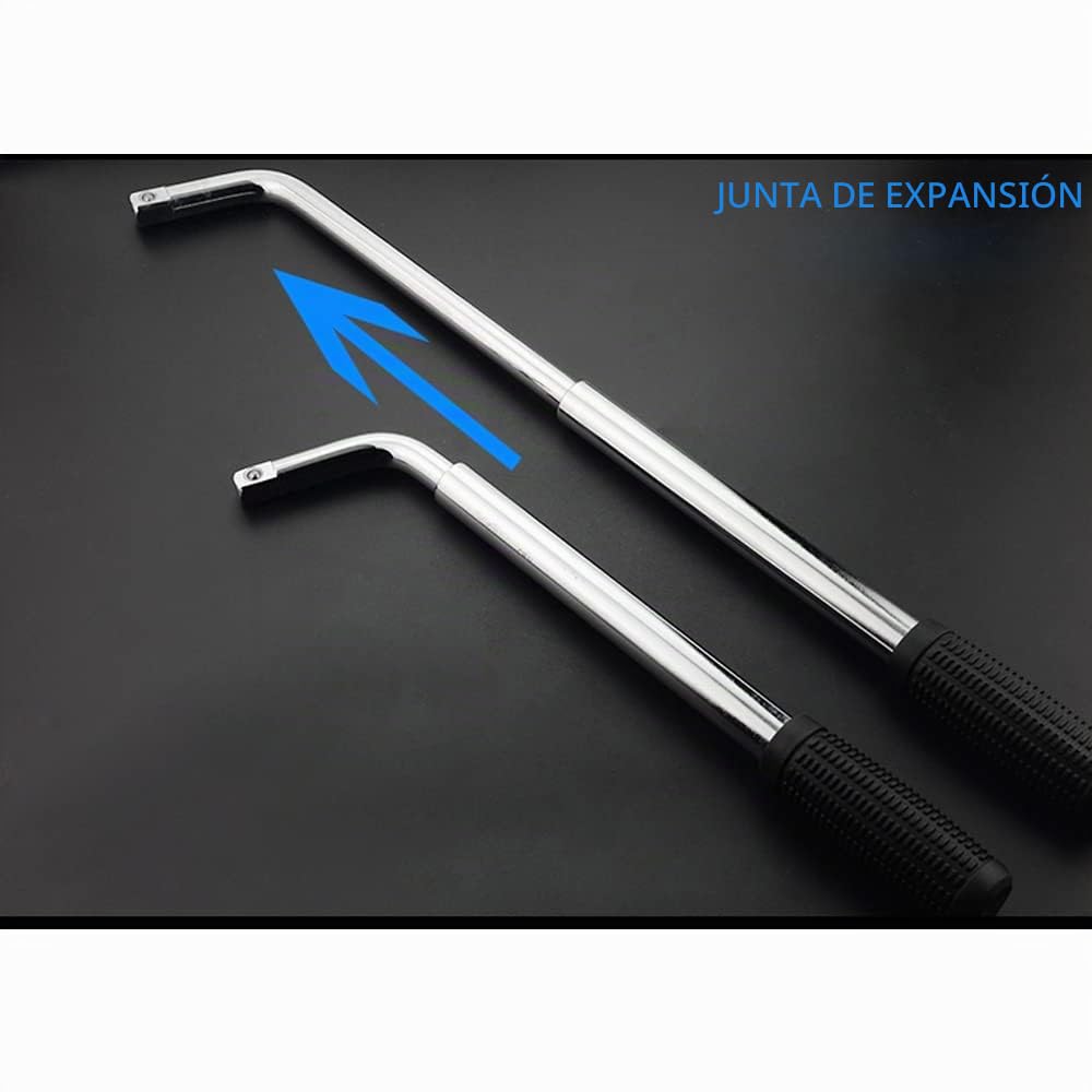 Llave De ReparacióN De NeumáTicos De Coche, Llave De Tuercas TelescóPica Con Dados EstáNdar De 17/19mm Y 21/23mm, Antideslizante, Para Coche / Furgoneta / CamióN Desglose De NeumáTicos De Emergencia