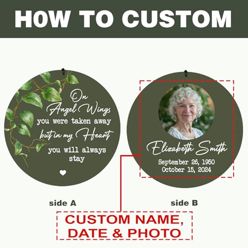 Image of ASTARIN Customized Wind Chimes Memorial, Sympathy Gifts for Loss of Mom Dad Son, Grief Gifts for Women, Condolences Wind Chime Gift Idea, Wooden Windchime Deep Tone(Made in Texas)