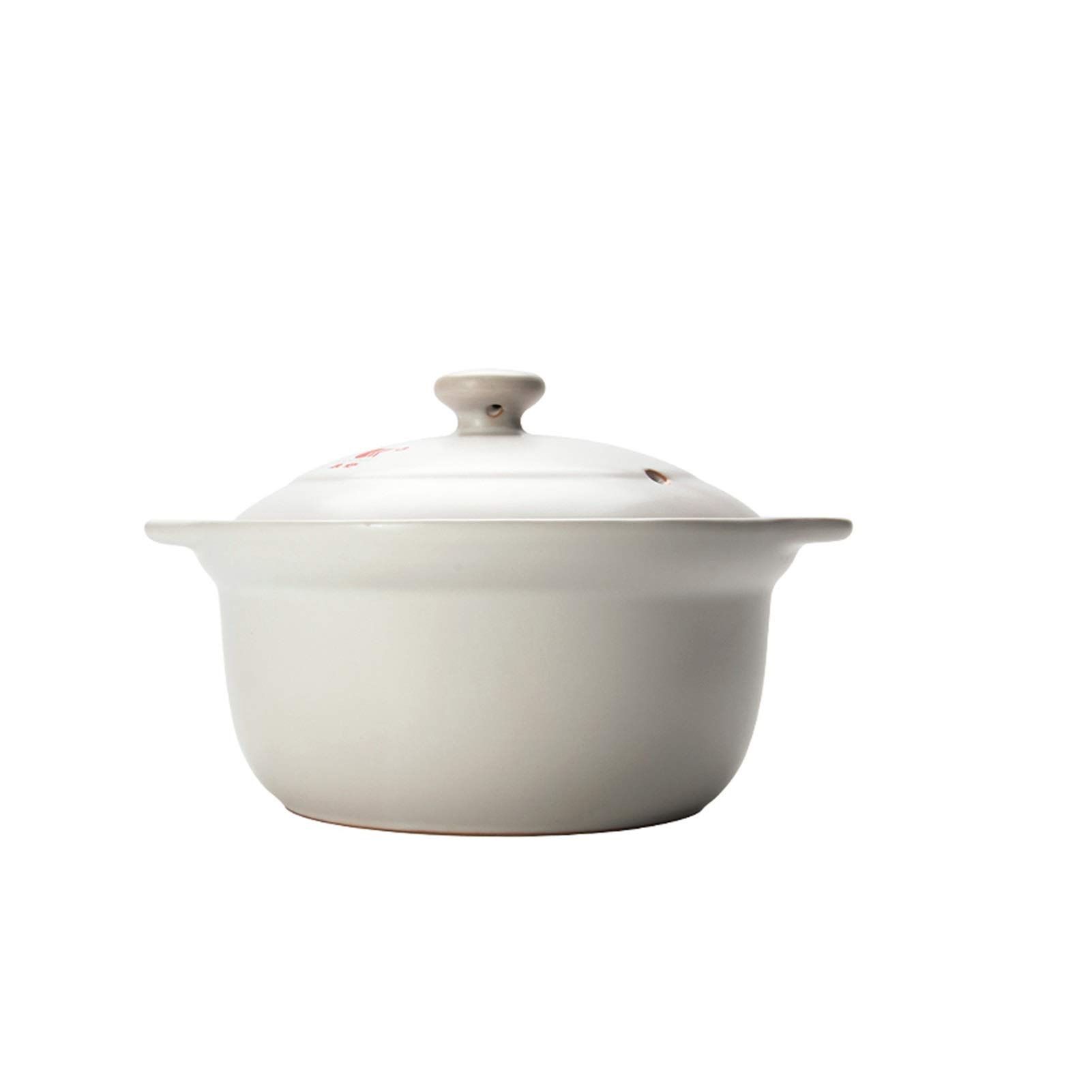 Stockpot Round Ceramic Casserole with Lid High Temperature Resistant Earthenware Pot Anti-overflow Clay Pot Earthen Pot Stovetop Ceramic Stew Pot 1900ML Kitchen Cookware