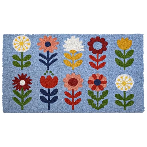 Floral Doormat 30x17 Inch Flower Welcome Mat Spring Coir Door Mat