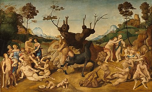 Affiche impression d'art Les Malheurs de Silène Piero Di Cosimo image sur toile 60x90