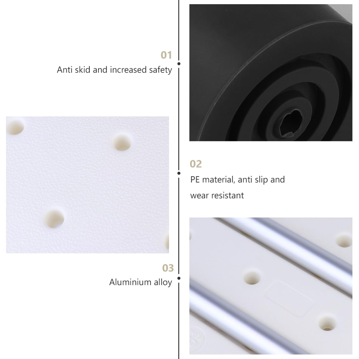 Taburete de Altura Ajustable de Aleación de Aluminio para Ducha