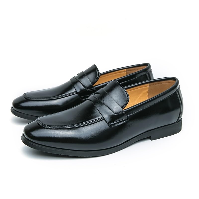Men's Loafers Pointed Toe Vegan Leather Penny Loafers Comfortable Anti-Slip Flexible Walking Slip On4