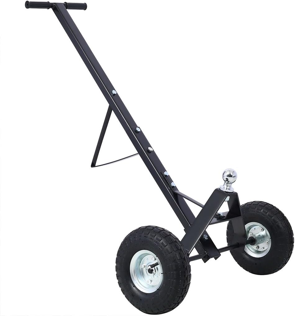 600LBS Trailer Dolly, Heavy Duty Tow Dolly with Pneumatic Wheels & Hitch Ball, Carbon Steel Trailer Mover, Easy to Assemble, Trailer Mover Dolly for Car, RV, Boat, Driveway, Harbor,Black