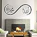 NSRJDSYT Adesivi murali in Vinile Stile Arabo Allah Swirl Adesivi murali Calligrafia Islamica per Soggiorno Camera da Letto 143x57cm